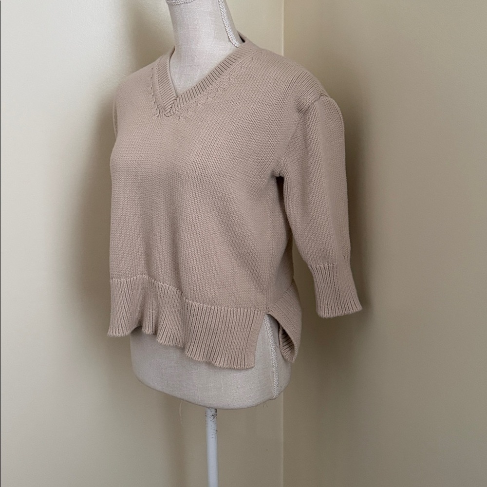Workshop Republic Clothing Taupe V-Neck Sweater - Picture 7 of 13